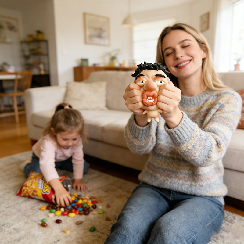 Stress Relief Fidget Sculpture, Soft Elastic Big Face, Slow Sensory Rebound Funny Design, Ugly Face Squishy Model, Creative Gift