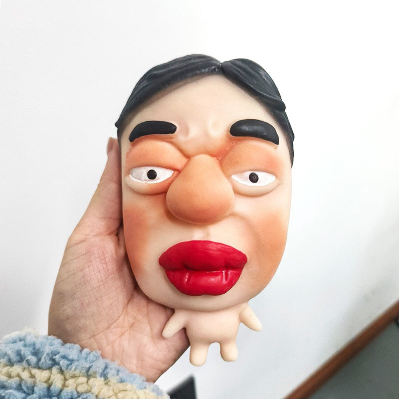 Stress Relief Fidget Sculpture, Soft Elastic Big Face, Slow Sensory Rebound Funny Design, Ugly Face Squishy Model, Creative Gift