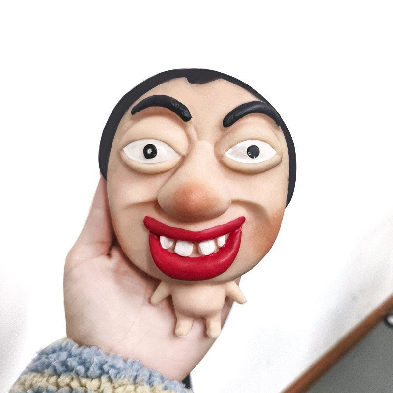 Stress Relief Fidget Sculpture, Soft Elastic Big Face, Slow Sensory Rebound Funny Design, Ugly Face Squishy Model, Creative Gift