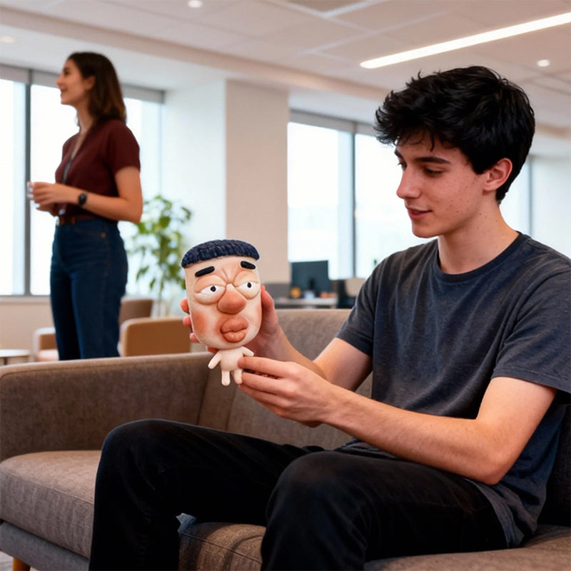 Stress Relief Fidget Sculpture, Soft Elastic Big Face, Slow Sensory Rebound Funny Design, Ugly Face Squishy Model, Creative Gift