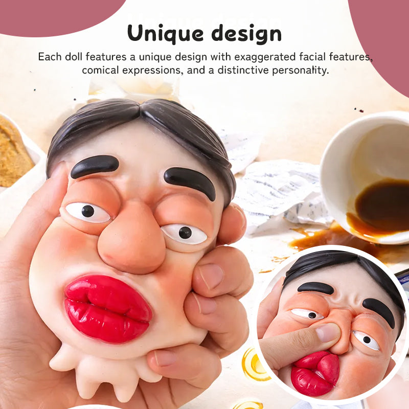 Stress Relief Fidget Sculpture, Soft Elastic Big Face, Slow Sensory Rebound Funny Design, Ugly Face Squishy Model, Creative Gift